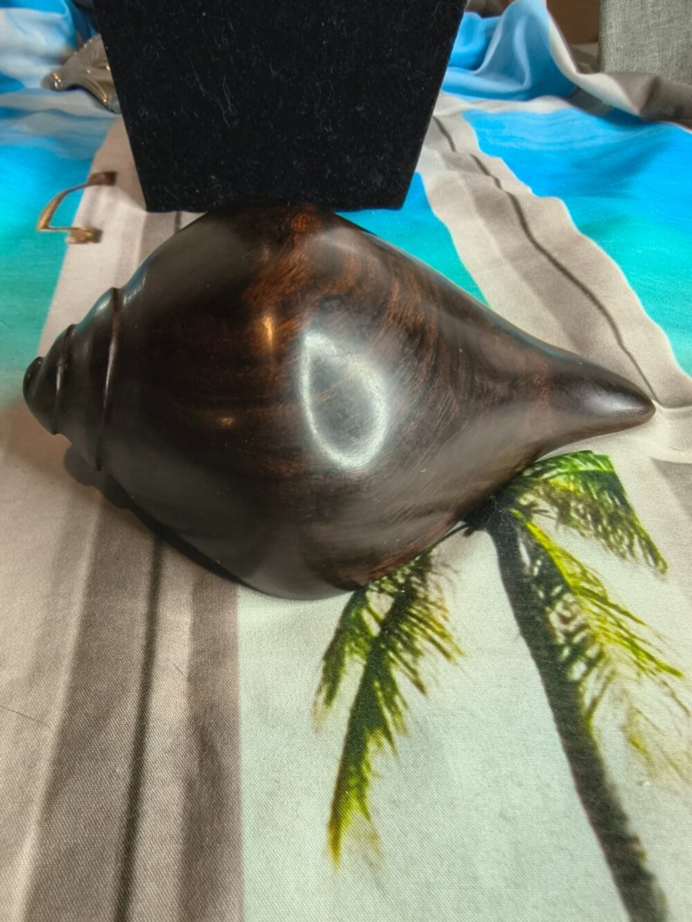 Hand Carved Iron Wood Conch Shell Joba